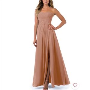 NWT Azazie Arabella allure, champagne rose dress, size 4, long